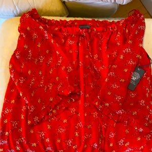 Vince camuto bright ladybug blouse